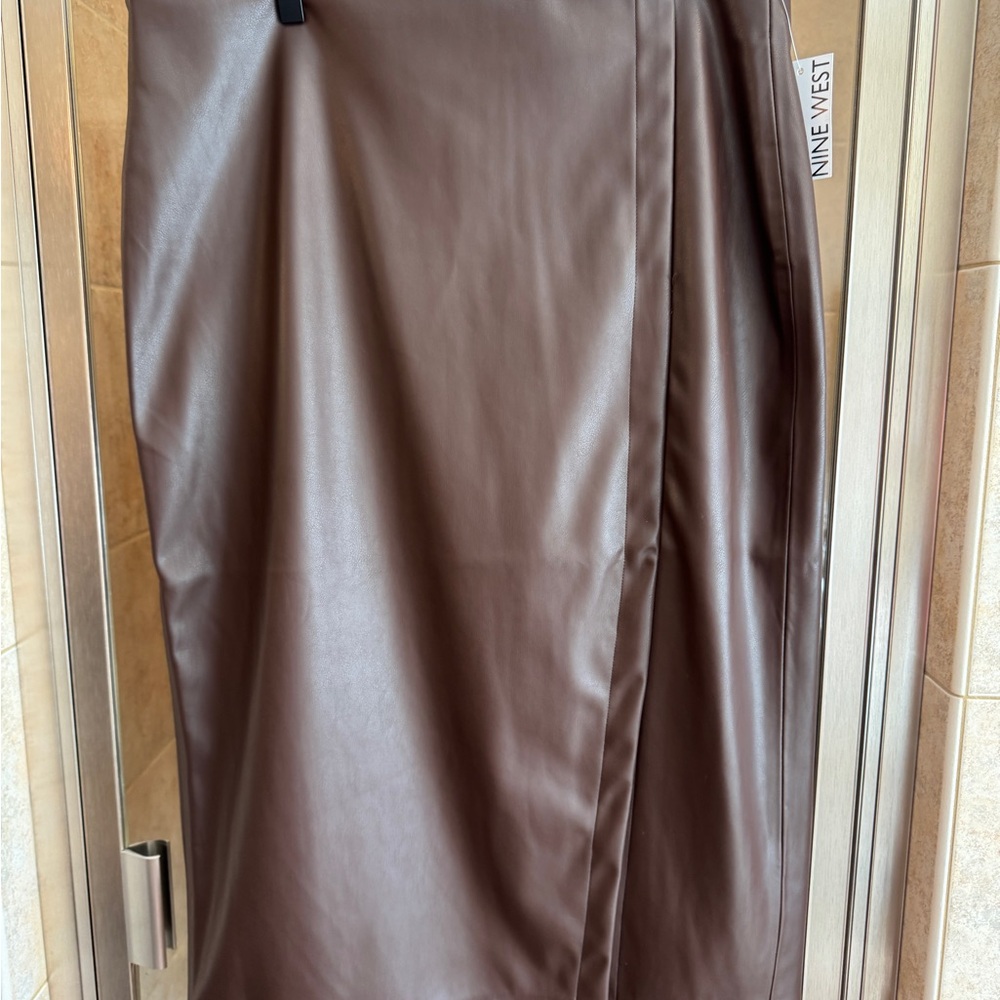 Nine West Brown Maxi Wrap Skirt for Work